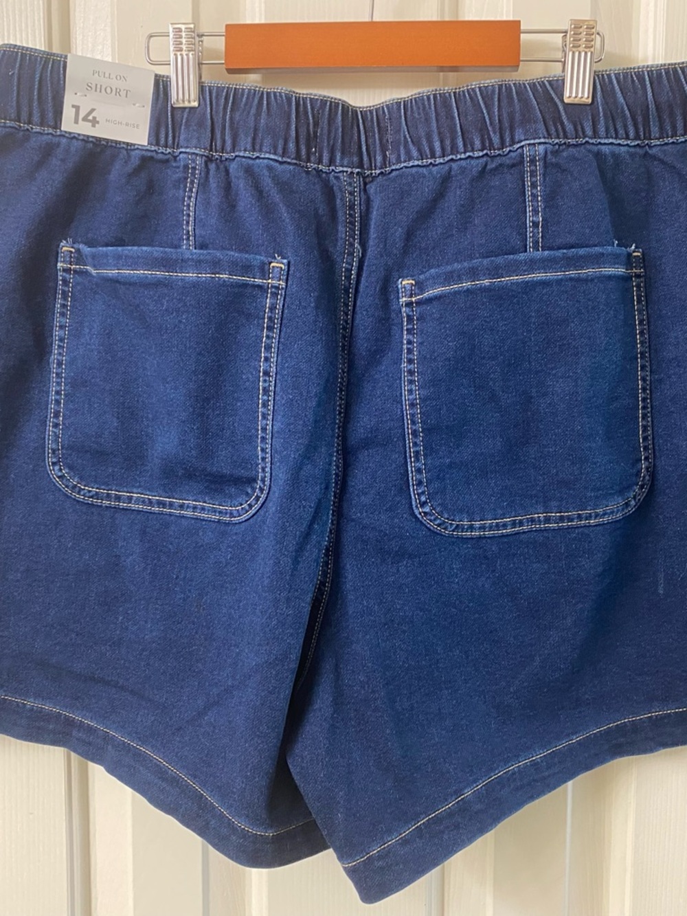 Lane Bryant High Rise Pull On Drawstring Denim Jean Shorts Size 14 - Picture 10 of 16